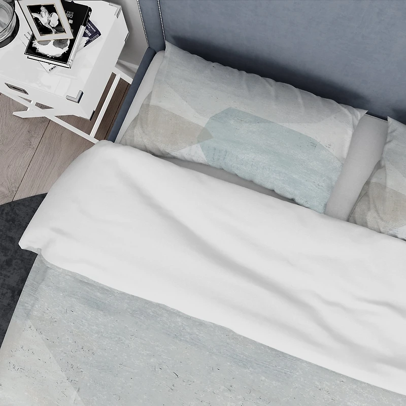 Designart 'Grey and White Collage II' Geometric Bedding Set