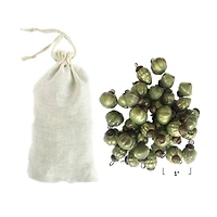 Hello Honey® 36 Pack 1" Olive Green Embossed Mercury Glass Ornaments in Muslin Bag