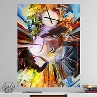 Designart 'Layers Of Inner Paint Modern Rectangular Wall Clock