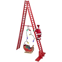4ft. Animated Lighted Musical Santa Climbing Ladder Christmas Decoration
