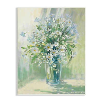 Stupell Industries Sunlit Bouquet of Daisies Blue Green Pastels Wall Plaque