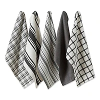 DII® Assorted Black Woven Dishtowels Set