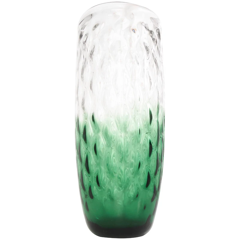 24" Green Ombre Handmade Glass Vase