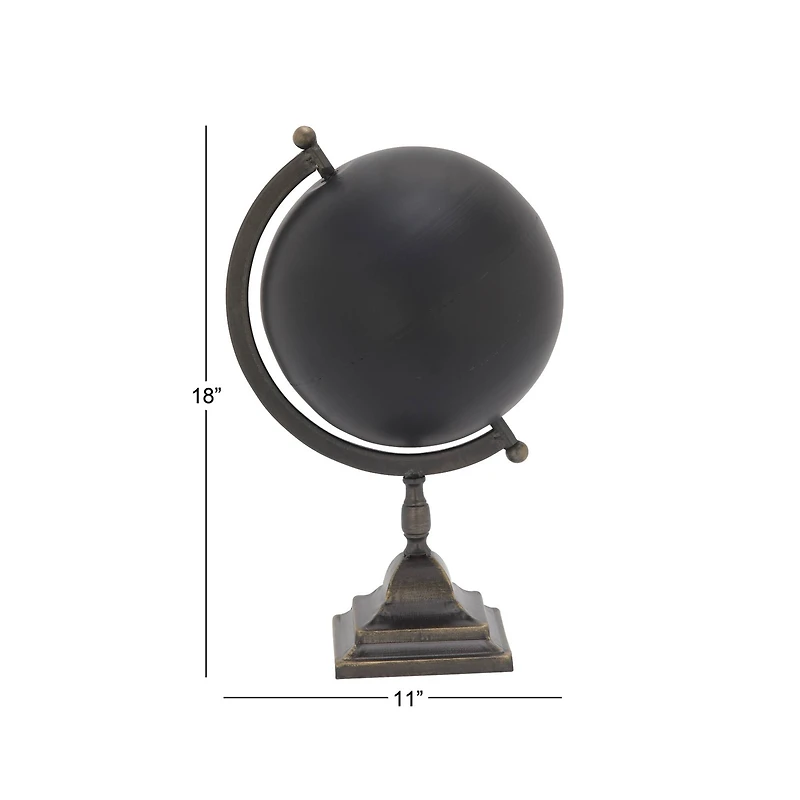 18" Black Iron Industrial Globe