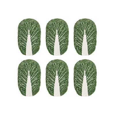 Hello Honey® 13.5" Green Cabbage Ceramic Serving Plates, 6ct.