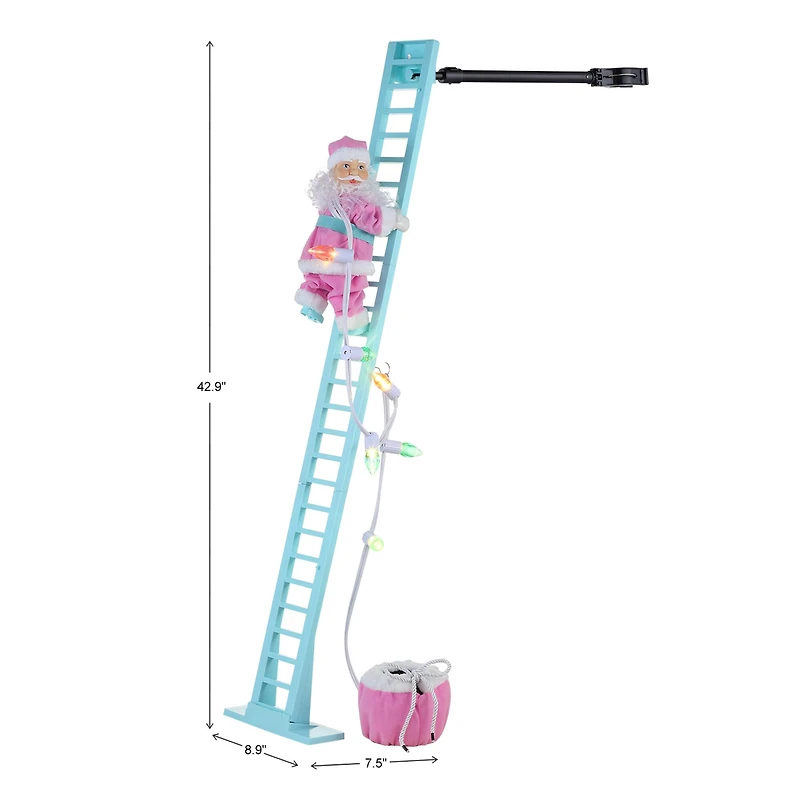 3.5ft. Animated Pastel Super Climbing Santa