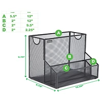 Mind Reader Large Black Metal File Organizer Basket