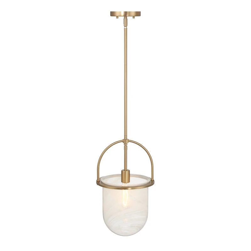 Hello Honey® Beatrice Gold & White Mid-Century Modern Handmade Marbleized Glass & Metal Ceiling Light
