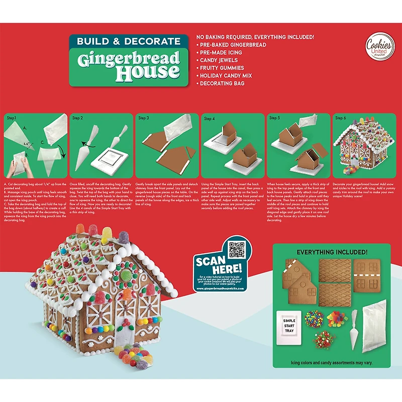 Cookies United Build & Decorate Gingerbread House Kit