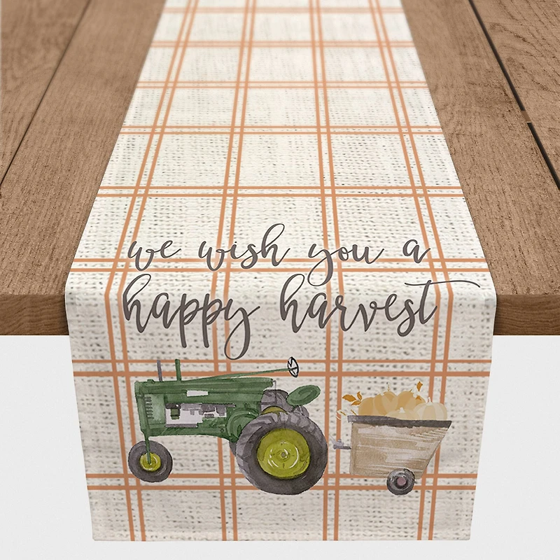 72" Green Tractor Harvest Table Runner 