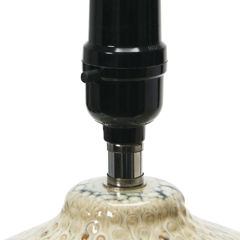 Hello Honey® 22" Taupe Reactive Glaze Stoneware Table Lamp with Linen Shade