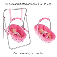 2-in-1 Baby Doll Swing and Carrier Toy Set