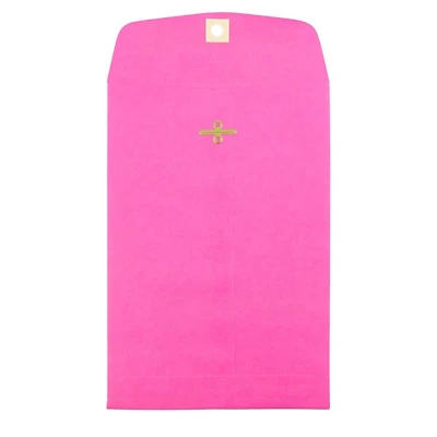 JAM Paper 6" x 9" Ultra Fuchsia Hot Pink Open End Catalog Envelopes with Clasp Closure