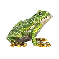 Hello Honey® 3" Green Jeweled Frog Trinket Box