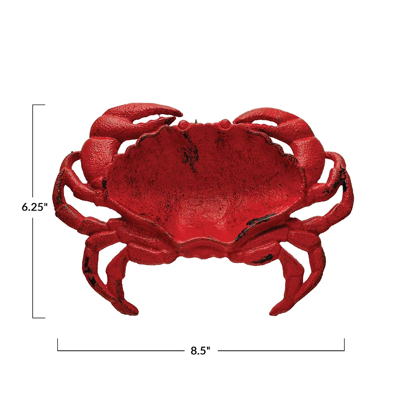 Hello Honey® 8.5" Red Crab Decorative Cast Iron Dish