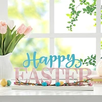 Glitzhome® 15.75" Easter Wooden "Happy Easter" Table Décor