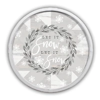 Let it Snow Let it Snow Round White Framed Print Wall Art