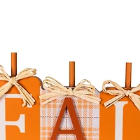 Plaid Pumpkins Wooden Fall Harvest Sign - 11"