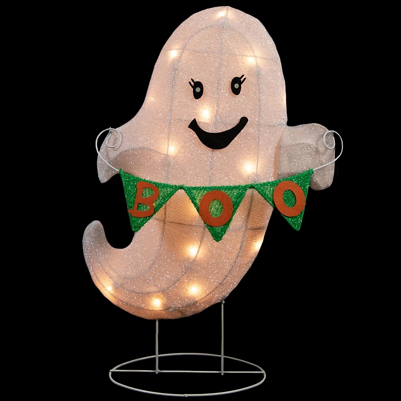 25" Lighted LED Ghost with Boo Banner