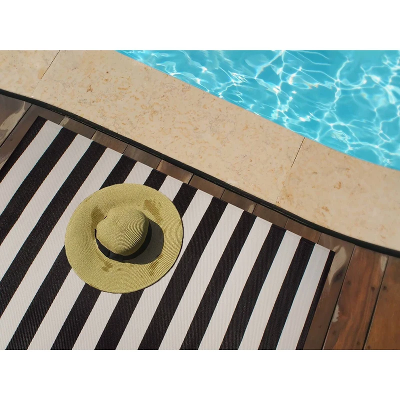 DII® Black & White Stripe Outdoor Rug, 4ft. x 6ft.