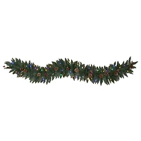 6ft. LED Snow Dusted Pinecones & Berries Garland