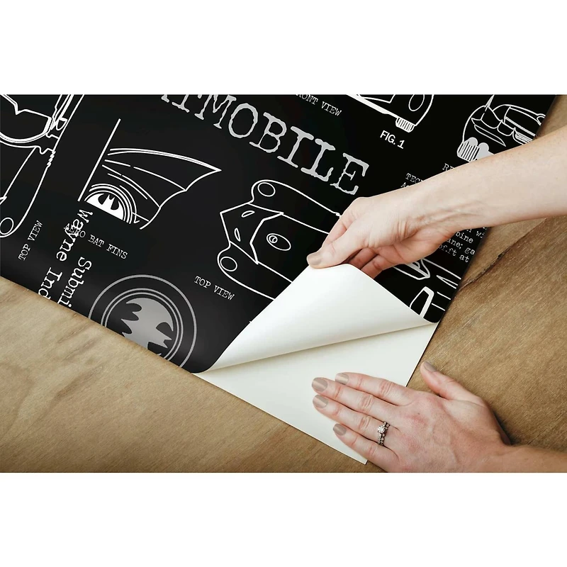 RoomMates Batmobile Blueprint Peel & Stick Wallpaper