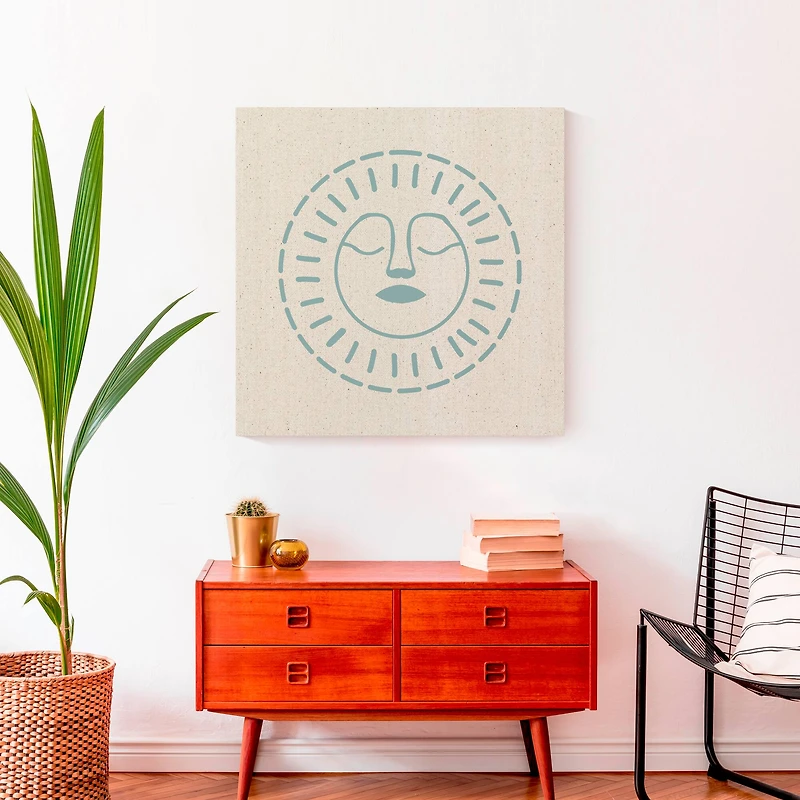 Sun Face Canvas Wall Art