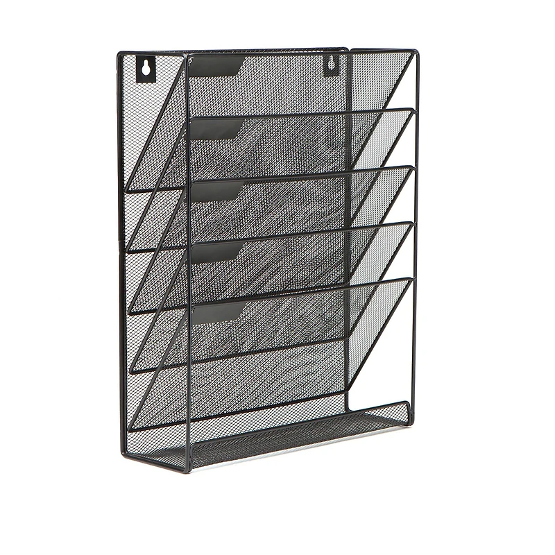 Mind Reader 6 Compartment Vertical Hanging Wall File & Chart Organizer