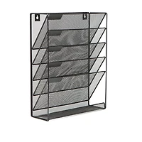 Mind Reader 6 Compartment Vertical Hanging Wall File & Chart Organizer