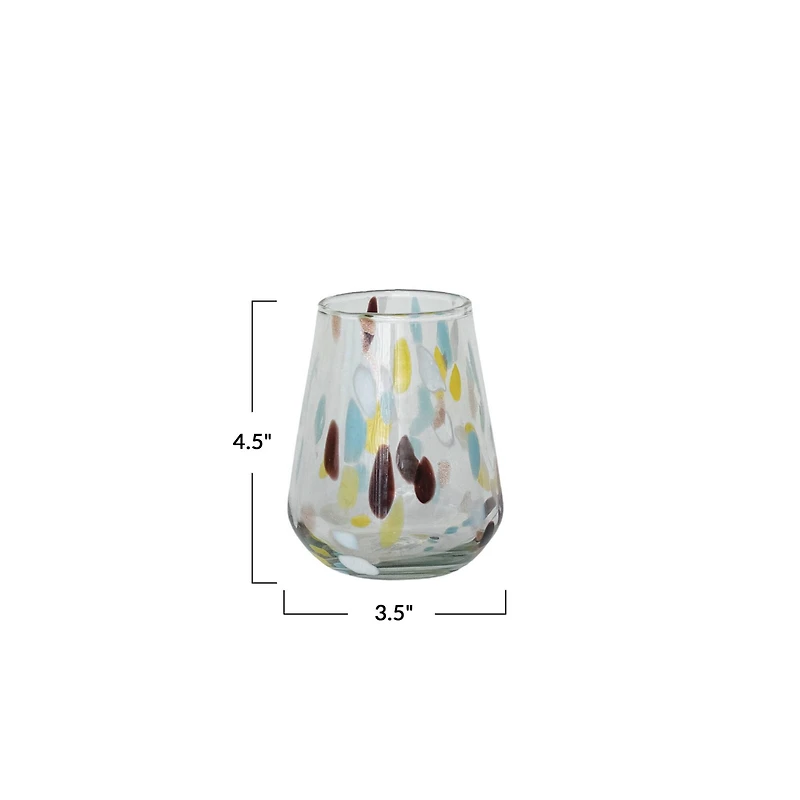 Hello Honey® 12.5oz. Blown Confetti Drinking Glasses, 6ct.