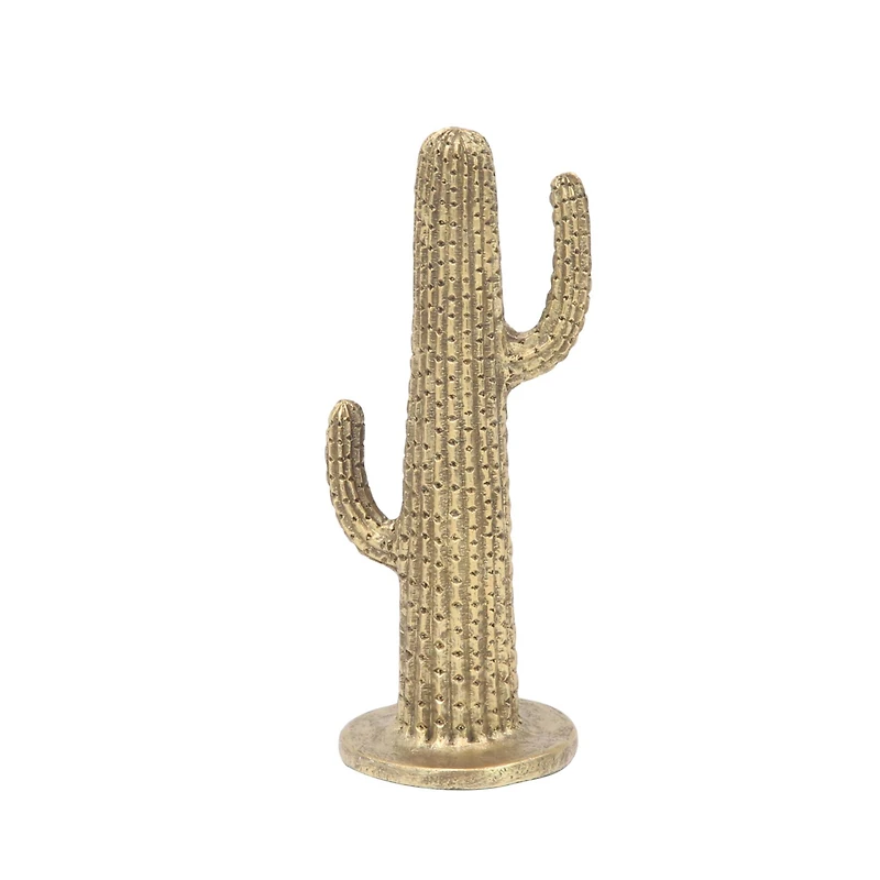 Gold Polystone Cactus Sculpture Set