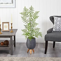 3ft. Ruffle Fern Tree in Gray Planter with Stand