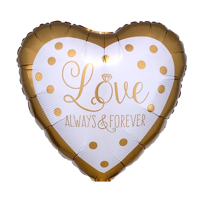 17" Wedding Always & Forever Foil Balloon