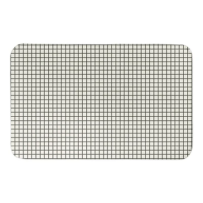 Designs Direct Dark On Light Grid Bath Mat, 34" x 21"