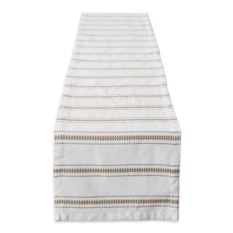 DII® 108" Stone Zig Dobby Stripe Table Runner