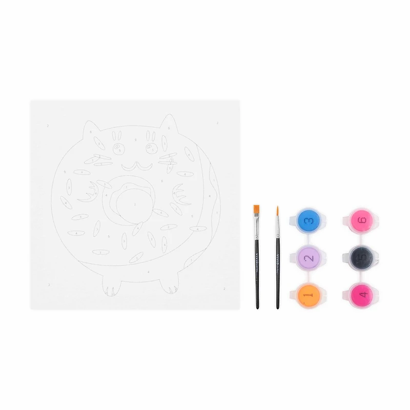 VIVID by Brea Reese® Cat Donut Acrylic Paint-by-Number Kit