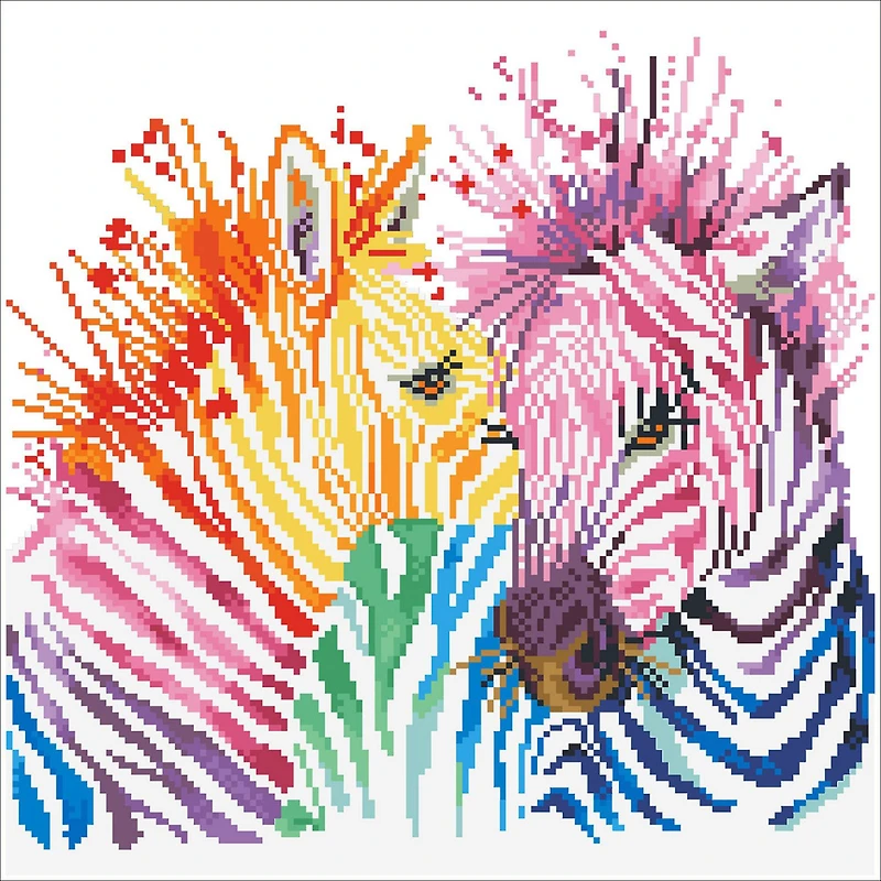 Diamond Dotz® Intermediate Rainbow Zebras Diamond Painting Kit