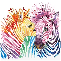 Diamond Dotz® Intermediate Rainbow Zebras Diamond Painting Kit