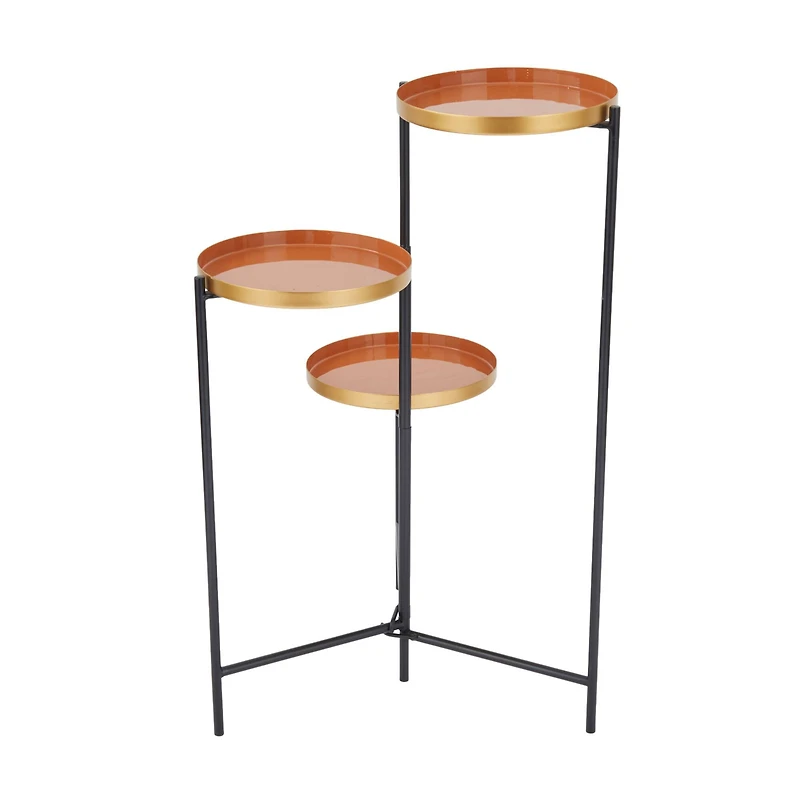 Orange Iron Modern Plantstand, 32" x 22" x 18"
