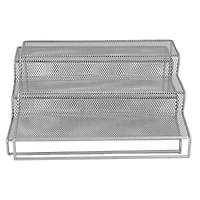 Mind Reader 3-Tier Silver Metal Mesh Multipurpose Kitchen Storage Organizer, 2ct.