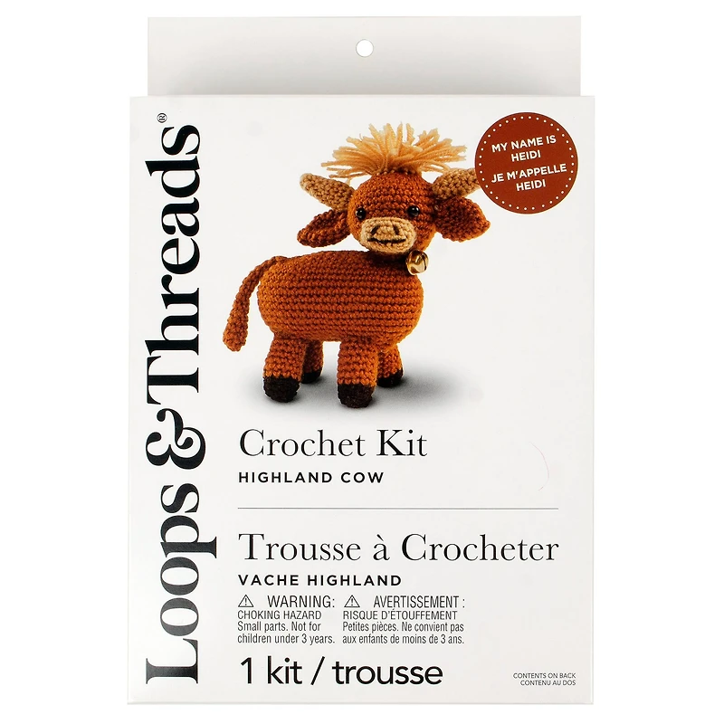 6 Pack: Intermediate Highland Cow Amigurumi Crochet Kit by Loops & Threads®