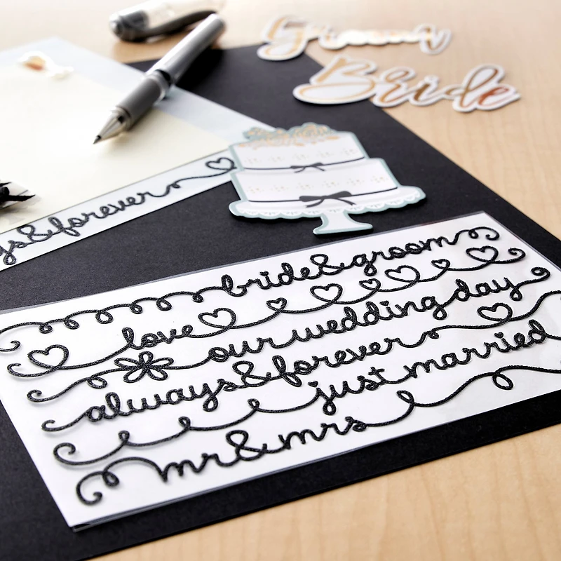 Script Wedding Border Stickers by Recollections™