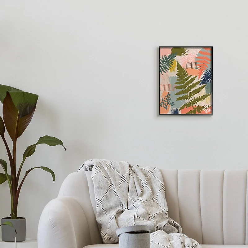 Stupell Industries Organic Forest Ferns Paintbrush Stroke Pattern in Frame Wall Art