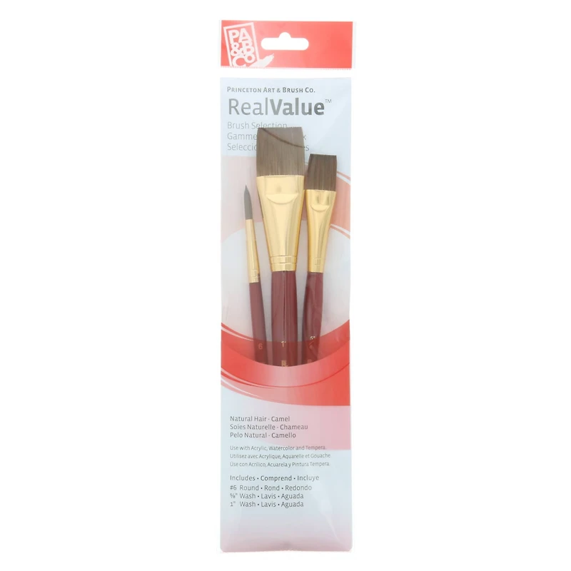 Princeton™ RealValue™ Camel Hair 3 Piece Brush Set