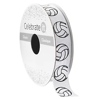 5/8" x 7yd. White Volleyball Grosgrain Ribbon by Celebrate It® Classic