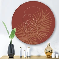 Designart - Sillhouette of Afro American Girl on Palm Leaves