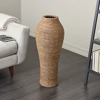 31" Natural Brown Seagrass Wrapped Vase