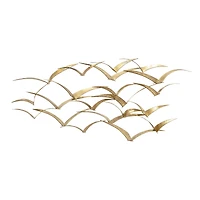 Gold Metal Coastal Birds Wall Decor, 47" x 21"