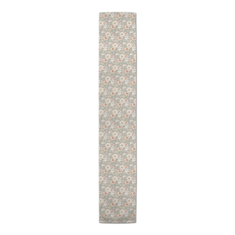 Large Florals Cotton Twill Runner
