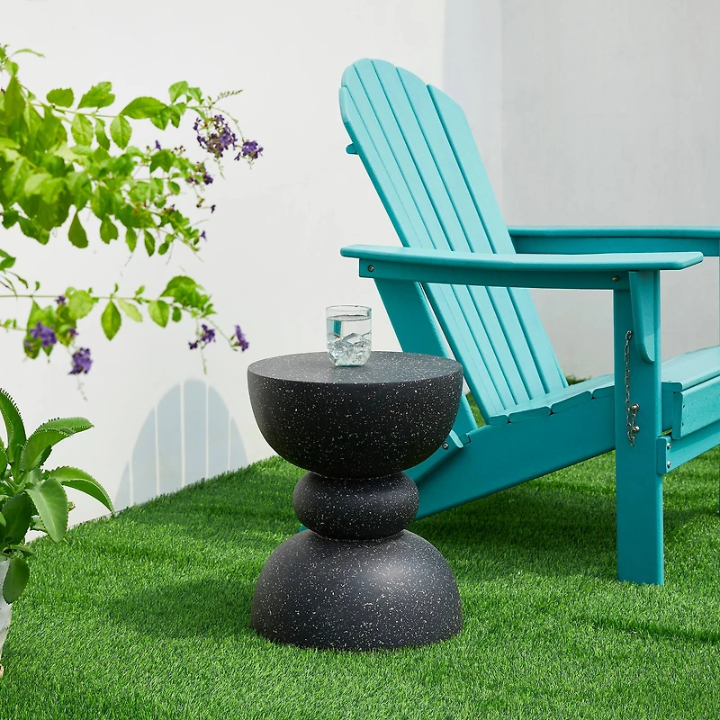 Glitzhome® 17.5" Multifunctional Faux Terrazzo Garden Stool